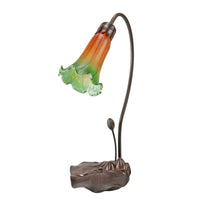 Single Lily Lamp - Amber Green