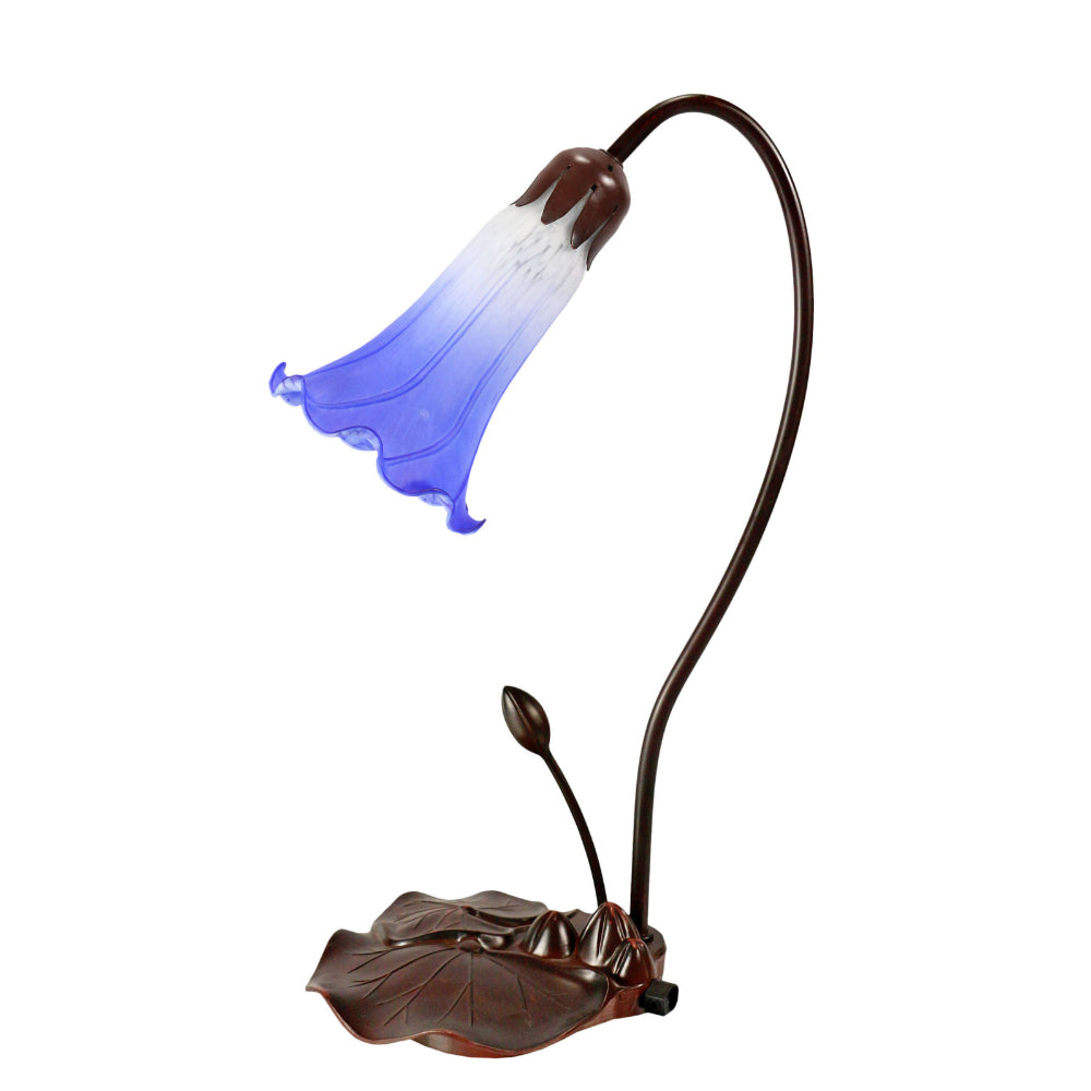 Single Lily Lamp White Blue