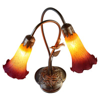 Twin Hummingbird Lily Lamp Orange Wine