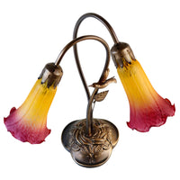 Twin Hummingbird Lily Lamp Orange Wine