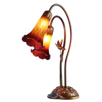 Twin Hummingbird Lily Lamp Orange Wine