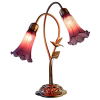 Twin Hummingbird Lily Lamp Purple