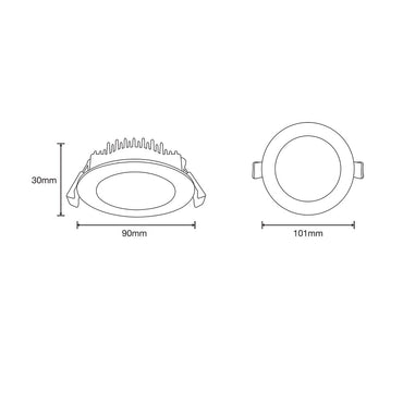 Ultra 10W LED Dimmable Low Profile Downlight White
