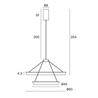 Vantel 2 Tier LED Dimmable Pendant Black