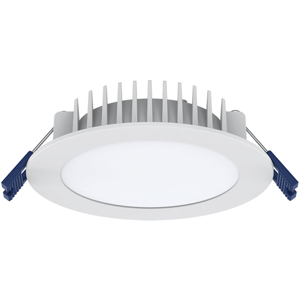 LED downlight with heat sink on a white background