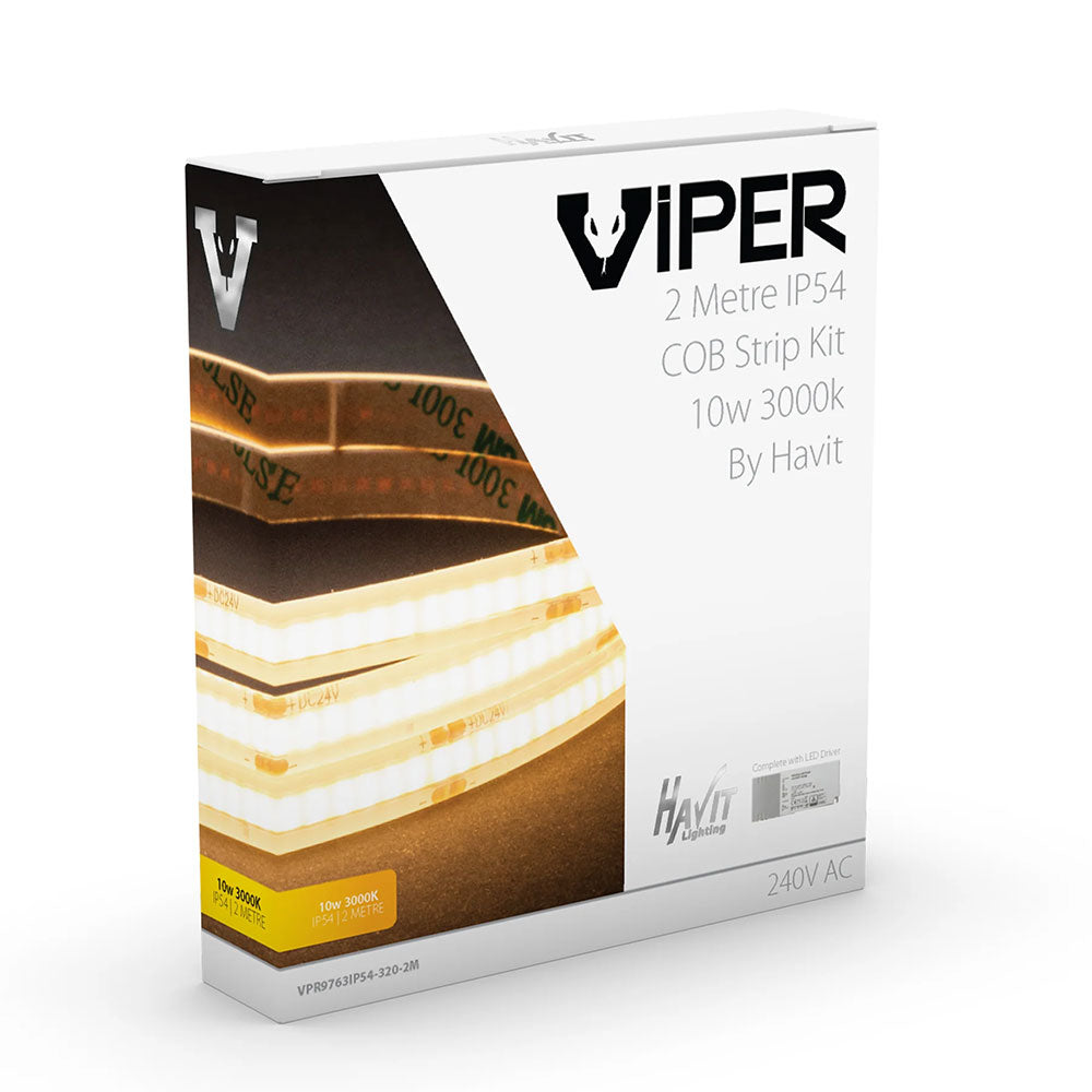 Viper COB 10w Per Metre 2m LED Strip kit 3000k