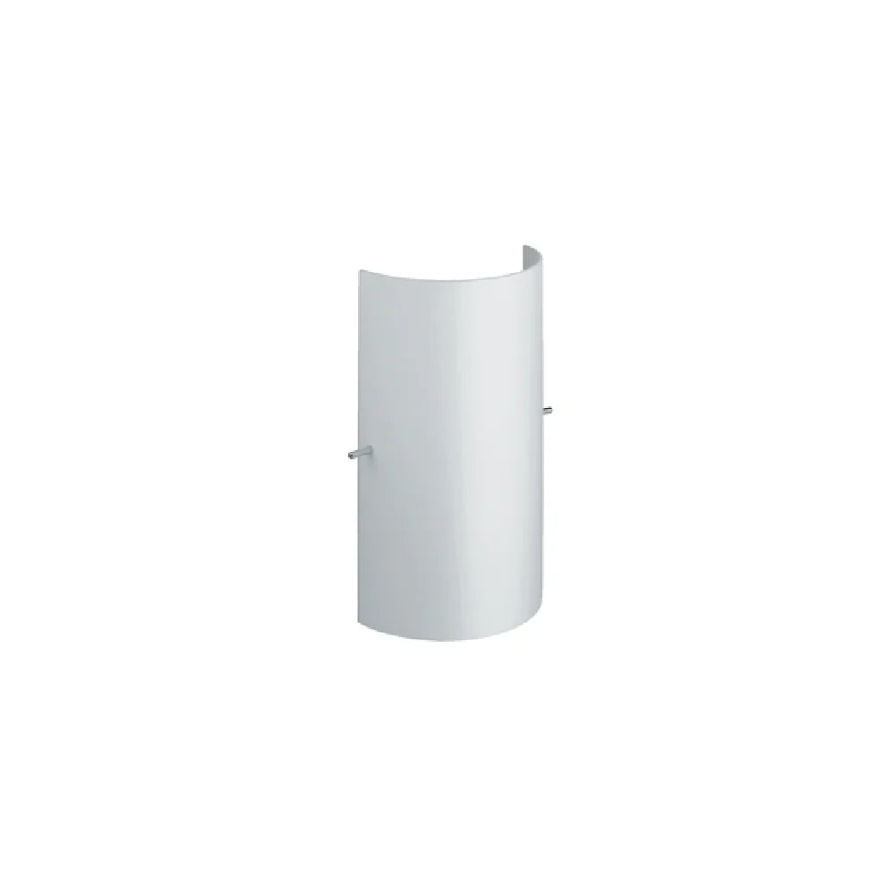 White wall-mounted light fixture on a white background