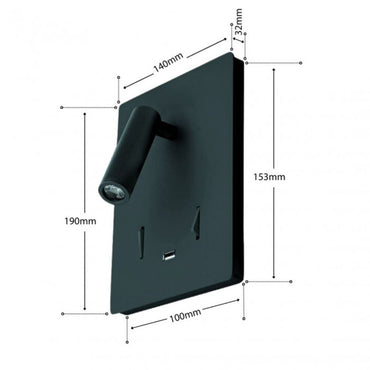 Aura Wall Light Black