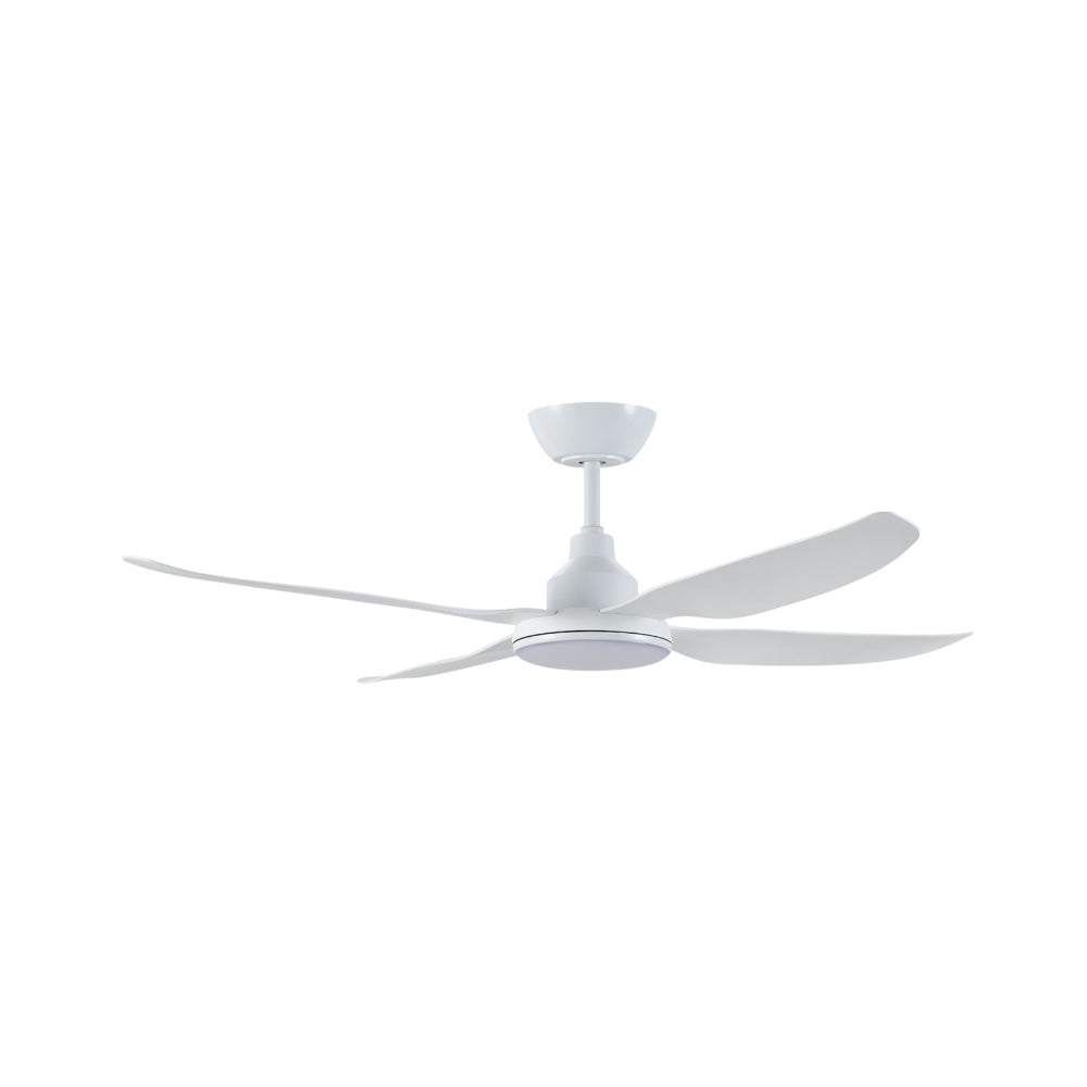 White ceiling fan on a white background