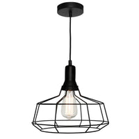 Black Wire Caged Pendant Lighting Small