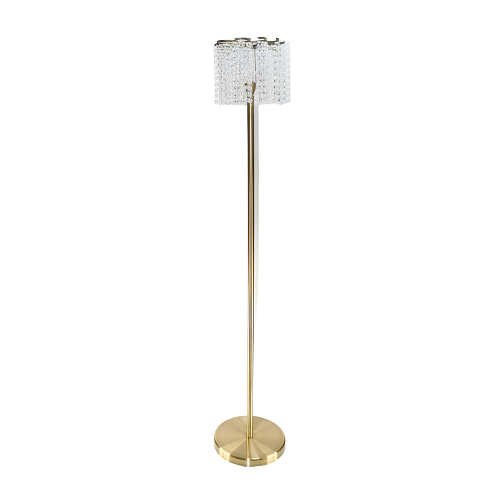 Crystal Drop Floor Lamp Polished Brass