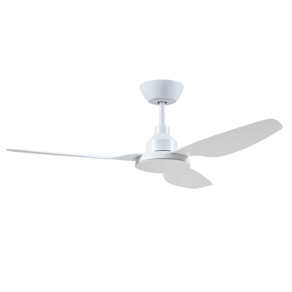 White ceiling fan on a white background