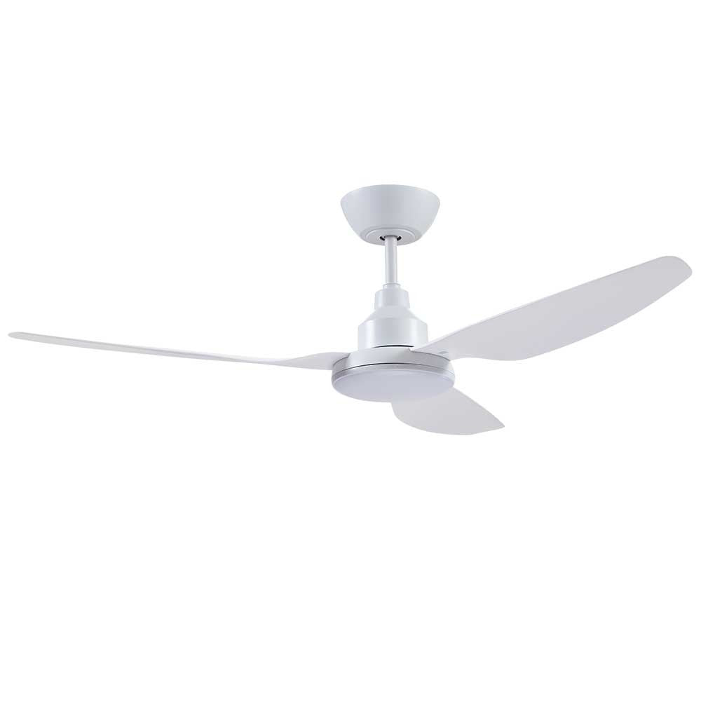 White ceiling fan on a white background
