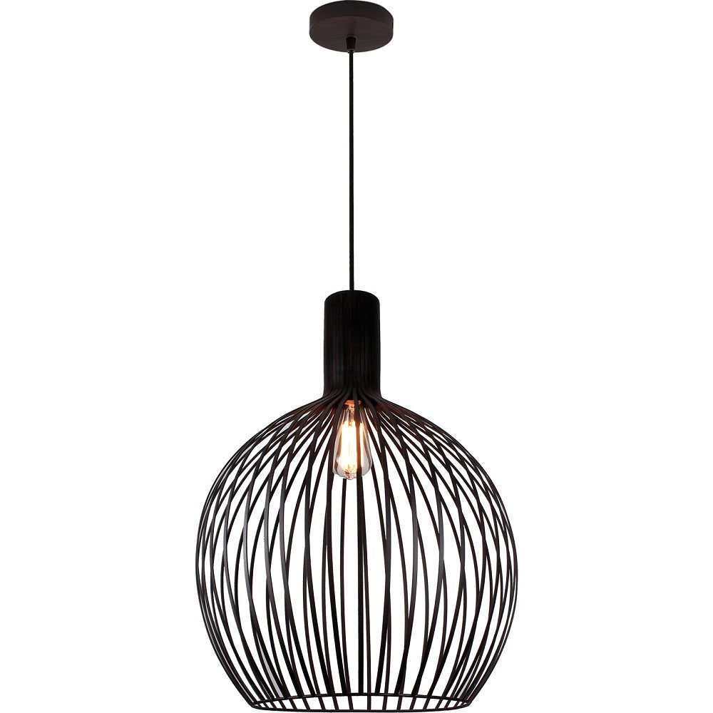 Gabbia Black Wood Look Pendant Small