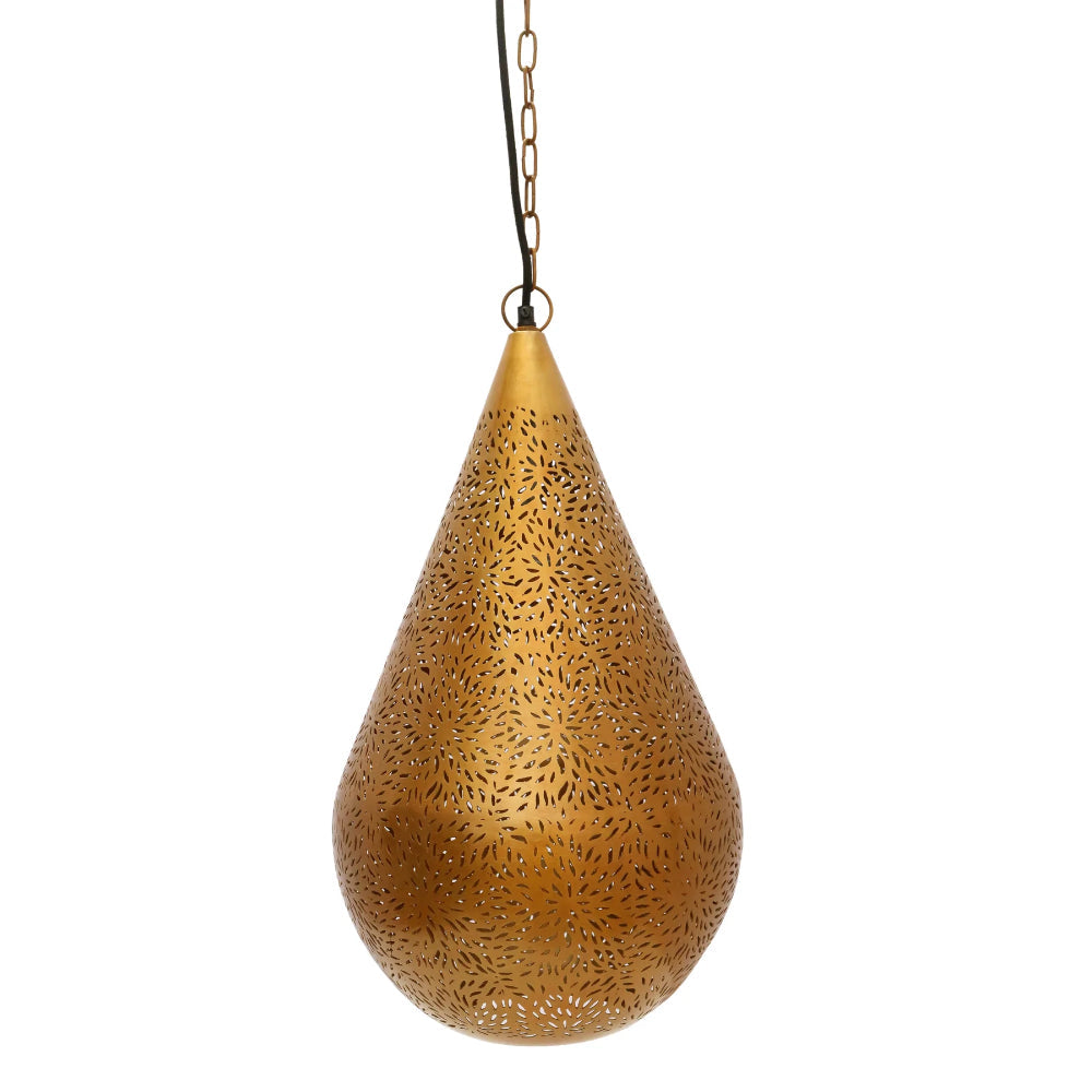 Aquarius Medium Brass Teardrop Pendant