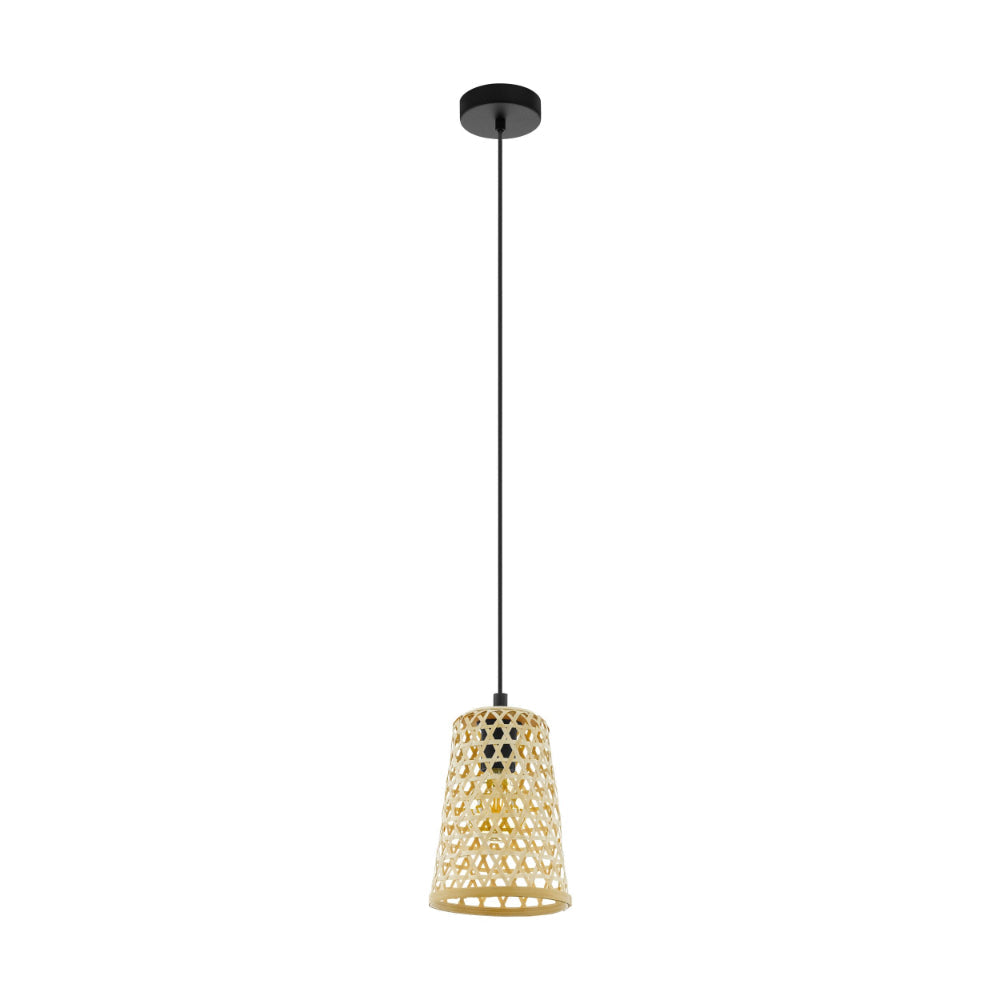 Claverdon Pendant Lighting Black & Natural 18mm