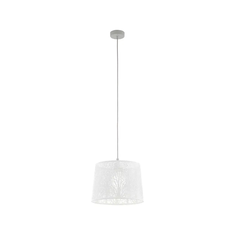 Hambleton 1 Light Pendant Satin Nickel & White 35mm