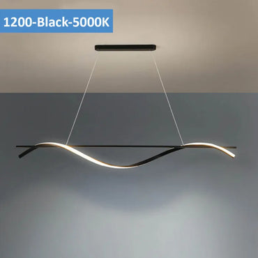 Swirl-1200-5000K Black Pendant