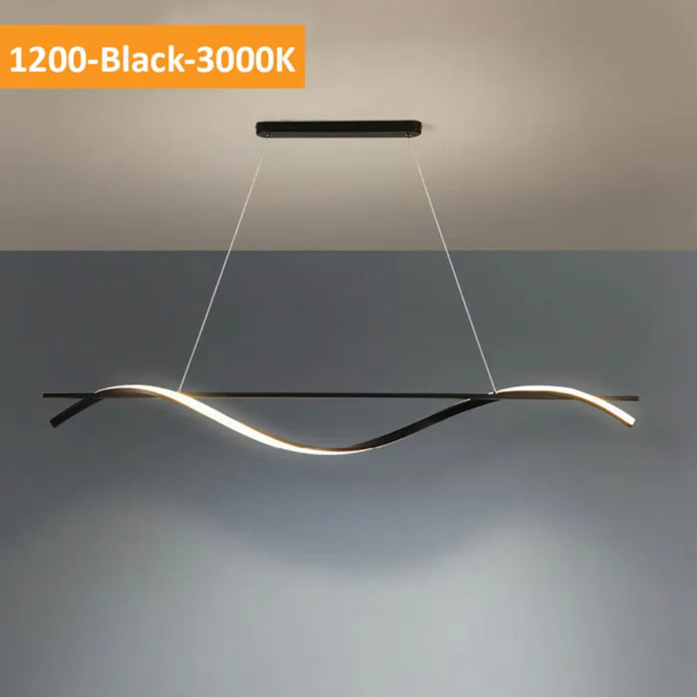 Swirl-1200 3000K Black Pendant