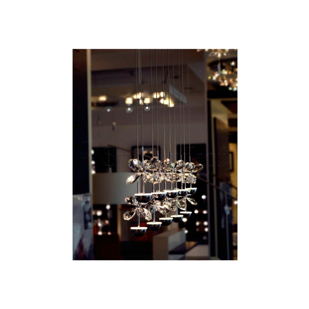 Pianopoli 10 LED Luminaire Chrome & Crystal Chandelier