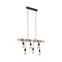 Townshend 6 Light Pendant Black & Brown