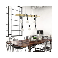 Townshend 6 Light Pendant Black & Brown