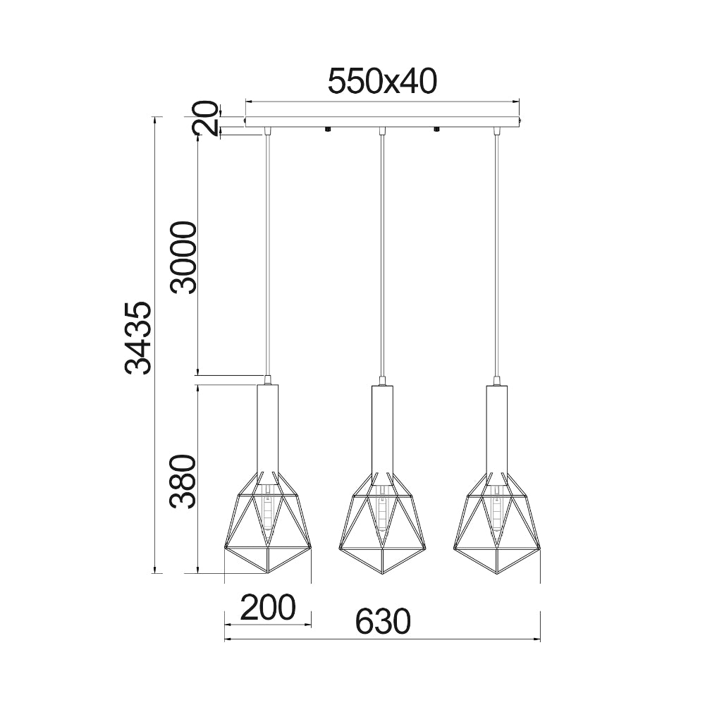 WHITEBAND: White Iron Cage Pendant Lights