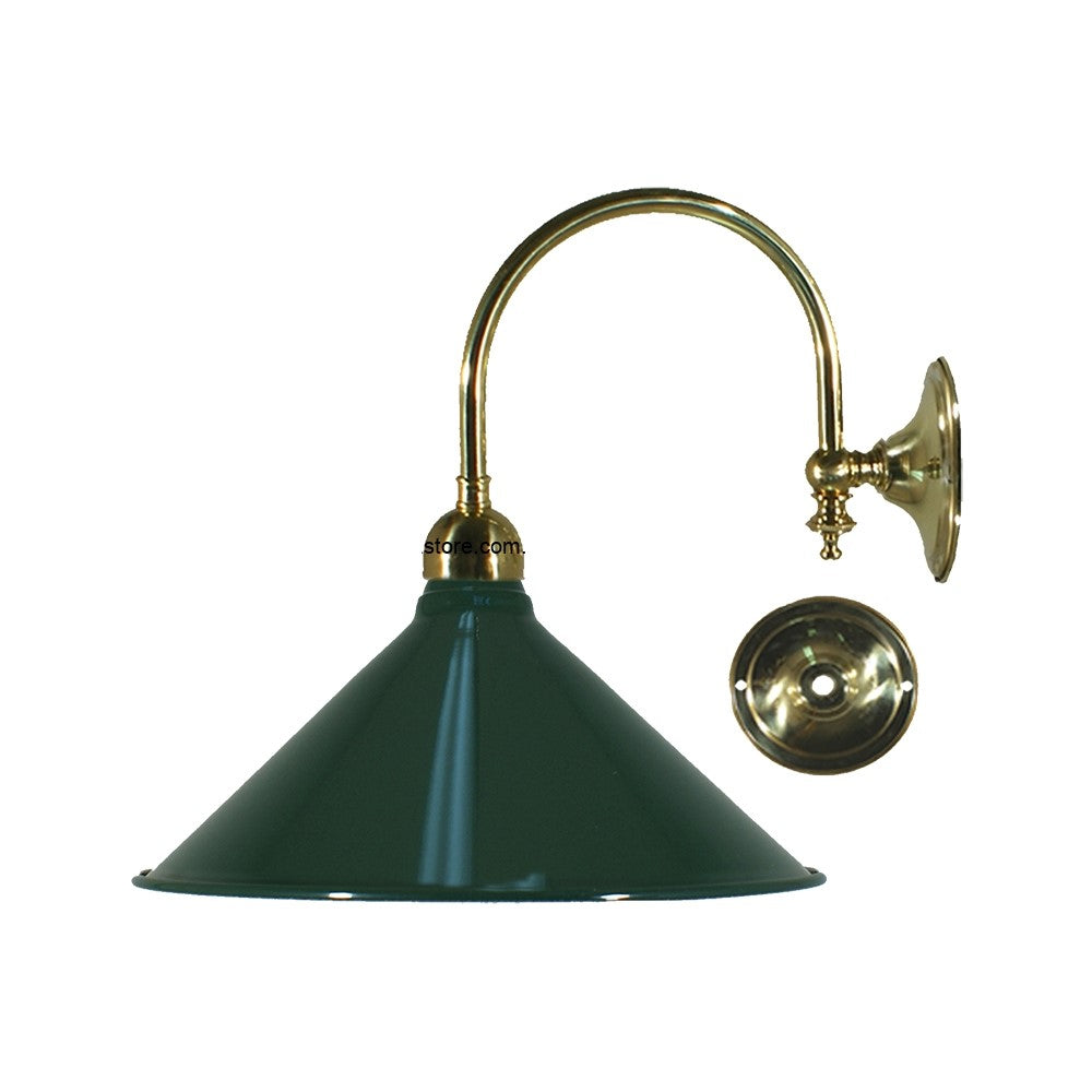 Luke 1 Light Wall Light - Polished Brass with 25mm Edward Green Shade