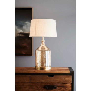 Lustre Flagon 1 Light Stone Effect Glass Table Lamp Base Only - Pale Gold