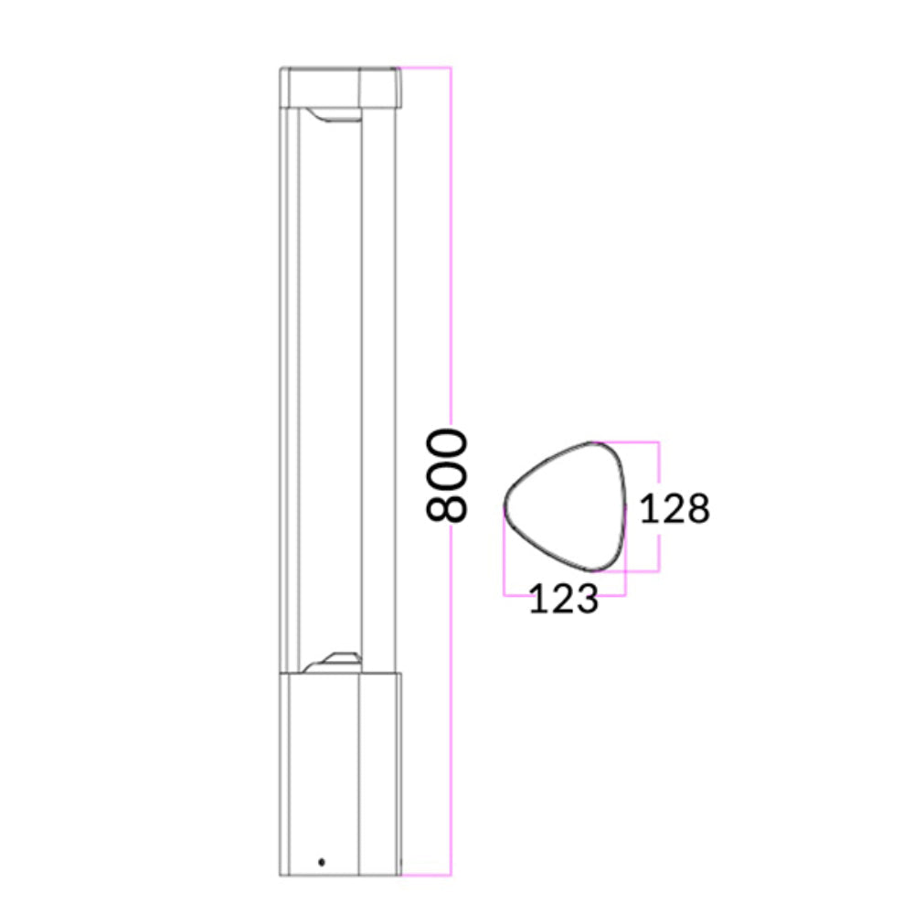 BOL LED Bollard Light Grey 3 Sections