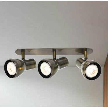 Curtis 3 Light LED Spotlight Antique Brass