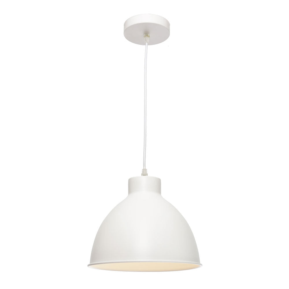 Dome 1 Light Pendant White