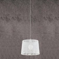 Hambleton 1 Light Pendant Satin Nickel & White 350mm