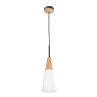 FINN: Blonde Wood & Opal Glass Pendant Lights