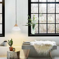 FINN: Blonde Wood & Opal Glass Pendant Lights