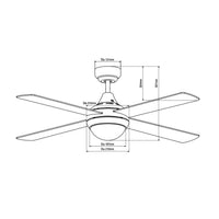 Four Seasons Link 48" AC Ceiling Fan & Light 2 x E27 White