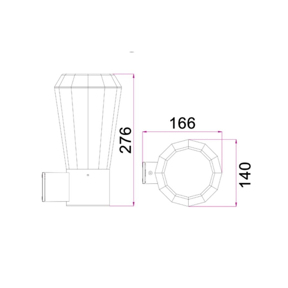 GEB: Exterior LED Surface Mounted Wall Light IP54