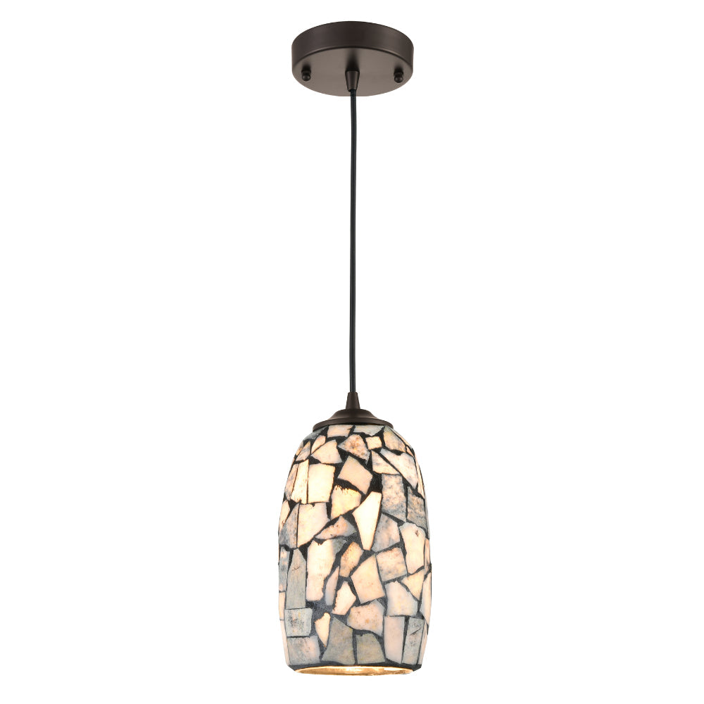 GLAZE: Stone Mosaic Hand Blown Glass Pendant Lights