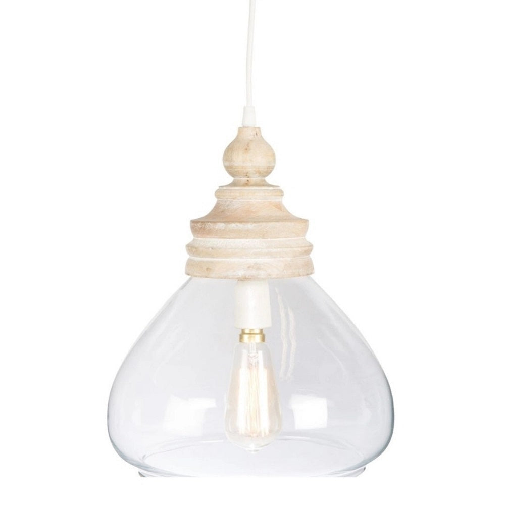 Wood and glass pendant clearance