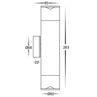 Highlite Up-Down Wall Pillar Light Titanium Aluminium
