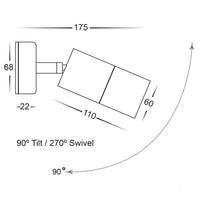 Tivah Single Adjustable Wall/Pillar Spot Light 316 Stainless Steel LED