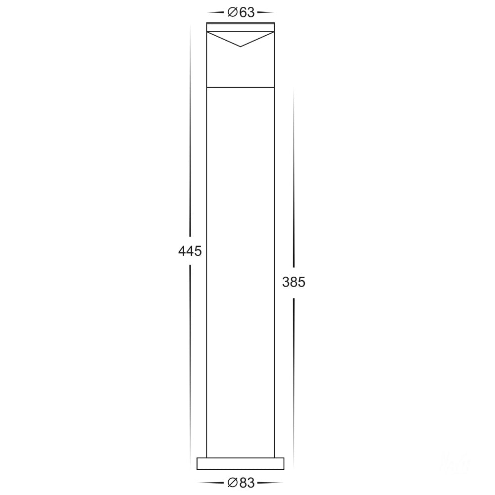 Highlite Black 5w LED Bollard Light 445mm