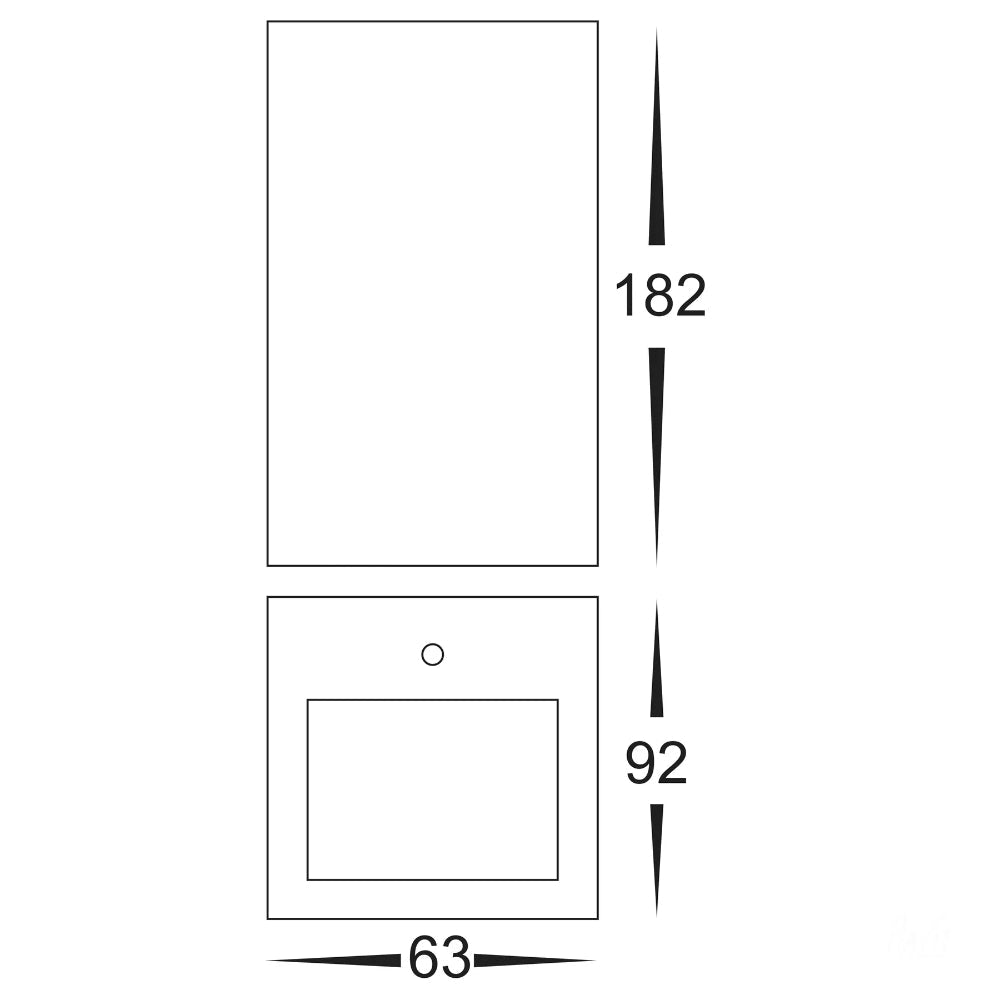 Veldi Square Surface Mounted Up-Down Wall Light Black