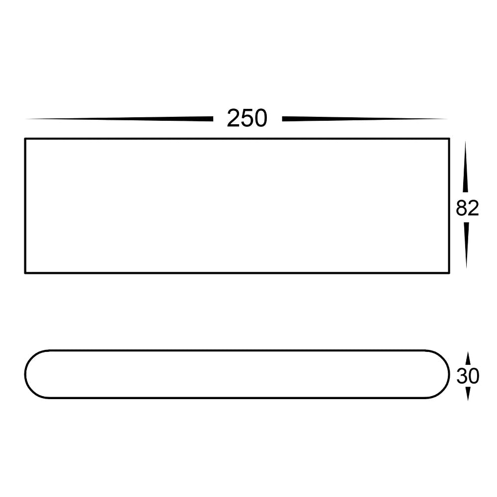 Lisse Black Down 250mm CCT 240V