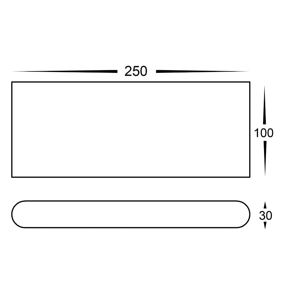 Lisse Surface Mounted Up/Down Wall Light White 240V