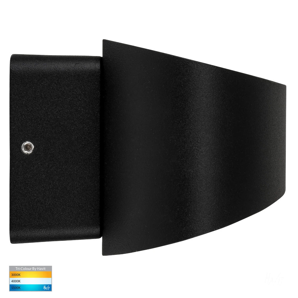 Luxe Oval Tapered Wall Mounted Light Poly Powder Coated Black