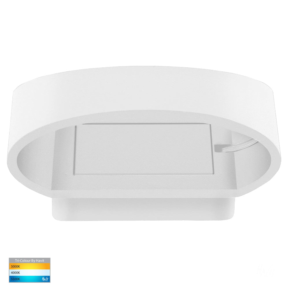 Luxe Oval Tapered Up Down Wall Light White