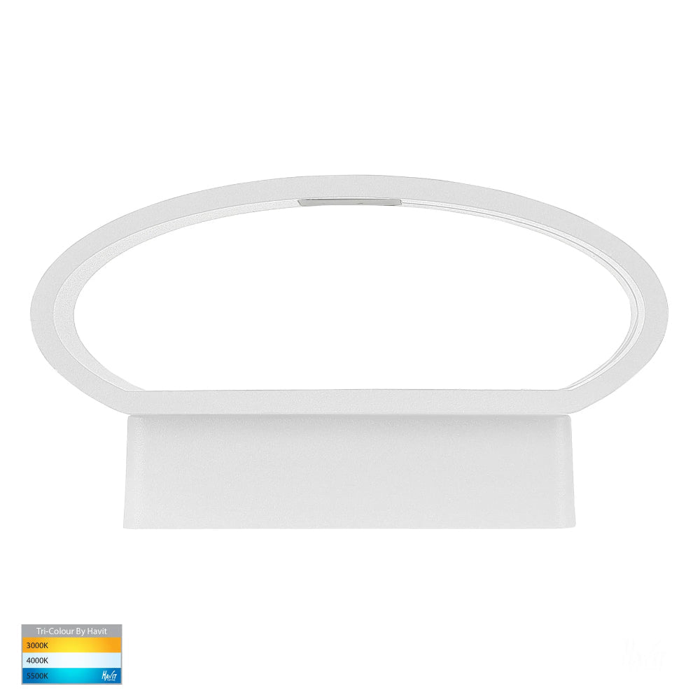 Luxe Oval Tapered Up Down Wall Light White