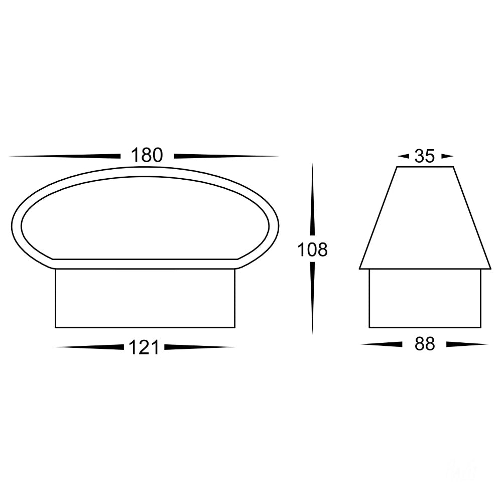 Luxe Oval Tapered Up Down Wall Light White
