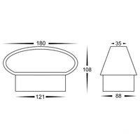 Luxe Oval Tapered Up Down Wall Light White
